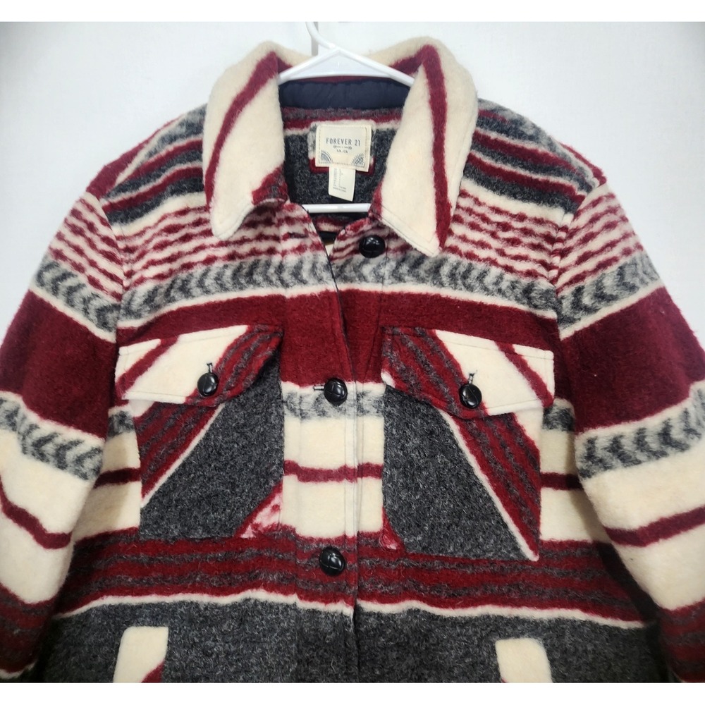 Forever 21 Women's Cozy Western Vibes Button-Up‎ Jacket Multicolor Size L - Picture 3 of 9
